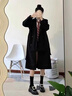 拉曼咔高級(jí)感小個(gè)子黑色風(fēng)衣外套女春秋2024新款學(xué)院風(fēng)中長(zhǎng)款jk大衣風(fēng)衣 黑色風(fēng)衣+胸牌 M 【90~100斤】 曬單實(shí)拍圖