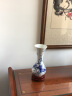 傲世景德镇陶瓷新中式手绘青花瓷花瓶工艺品客厅玄关博古架装饰品瓷瓶 和为贵鉴赏瓶（配木质底座） 实拍图