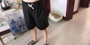 棉致短褲男夏季韓版潮流寬松休閑五分褲運動(dòng)褲百搭沙灘褲 黑色 2XL 曬單實(shí)拍圖