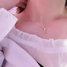 ?？ㄒ垒p奢18k金鉆石項(xiàng)鏈女鎖骨玫瑰金520情人節(jié)生日禮物送老婆 18K金鉆石海豚之戀可調(diào)節(jié)鏈長(zhǎng) 曬單實(shí)拍圖