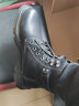 戈耐馬丁靴男士冬季加絨保暖棉鞋雪地靴內增高工裝皮鞋男靴子男鞋子男 黑色 真皮【加絨加厚】棉靴 冬天 43碼(265MM) 曬單實(shí)拍圖