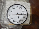 三五牌掛鐘 創(chuàng  )意簡(jiǎn)約鐘表客廳臥室掛鐘12英寸現代家用電子石英鐘 黑色  直徑30cm 曬單實(shí)拍圖