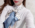 上海故事絲巾小長(zhǎng)條女夏桑蠶絲圍巾真絲飄帶搭西裝襯衫裝飾發(fā)帶教師節(jié)禮物月牙藍(lán) 雙層 曬單實(shí)拍圖