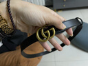 GUCCI 古馳 女士皮革皮帶腰帶雙G 黑色2cm 3cm 4cm 做舊款409417 AP00T 1000-2cm 75cm(適合27-29褲圍) 曬單實(shí)拍圖