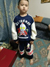 幽幽小熊奧特曼衣服男童秋冬裝套裝兩件套 青色 120 曬單實(shí)拍圖