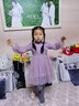 糊圖狗（HUTUGOU） 女童連衣裙春秋新款兒童長(zhǎng)袖公主裙小女孩洋氣韓版蓬蓬裙 紫色春秋款 120 （建議身高106-116） 曬單實(shí)拍圖