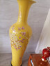 垚罄 景德鎮陶瓷器落地大花瓶客廳 中國紅落地陶瓷大花瓶家居擺件工藝品 黃色牡丹 1.6米單個(gè) 配底座 曬單實(shí)拍圖