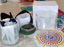 美斯尼 玻璃杯茶杯便攜茶具套裝茶水分離耐熱茶杯過(guò)濾網(wǎng)一壺二杯玻璃旅游茶具套裝戶(hù)外旅行茶具便攜式快客杯 墨綠色 曬單實(shí)拍圖