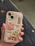 鑒百伊 卡通皮革海綿寶寶適用蘋果15手機殼iphone14pro小眾高級感13promax可愛12軟 皮質-海綿寶寶派大星 iPhone 13 曬單實拍圖