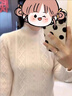 斐特瑪針織衫女半高領(lǐng)寬松加厚秋冬季半高領(lǐng)針織打底衫女毛衫內(nèi)搭毛衣女 原絨駝 M 100-110斤 曬單實(shí)拍圖