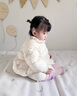 班喜迪女童秋冬外套2025新款洋氣兒童加絨棉服棉襖冬季嬰兒寶寶夾棉棉衣 米色 80 曬單實(shí)拍圖