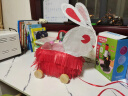 小鸡啄米兔子灯笼手工diy制作材料包新年元宵节传统儿童花灯古风轮子拖拉- 经典红色毛毛款 实拍图