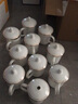 鵬博陶瓷 景德鎮(zhèn)陶瓷茶杯套裝帶蓋碟辦公杯家用陶瓷會議杯定制水杯10只裝 10個玉錦杯-銀邊 曬單實拍圖
