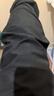 海上公路美式復古珠地棉直筒衛褲男膝蓋褶皺純色百搭休閑戶(hù)外工裝褲子 黑色 2XL 曬單實(shí)拍圖