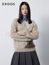 ERDOS 圓領(lǐng)提花長(cháng)袖套衫菱形格紋派學(xué)院風(fēng)寬松女羊絨衫 大地駝 165/88A/L 曬單實(shí)拍圖