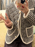 PMOG2025新款小香風(fēng)棉襖女款冬季短款加絨保暖衣外穿時(shí)尚中青年外套女 小香風(fēng)黑白格(加絨) 2XL90110斤 曬單實(shí)拍圖