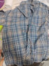 Foss Phil情侶格子襯衫男士秋冬季休閑長(cháng)袖日系撞色寬松外套FPCS14藍格3XL 曬單實(shí)拍圖