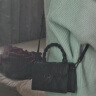 CAEISL & KCIEL官网小&ck2024新款女包小众高级感磨砂手提小方包洋气丝巾斜挎包 黑色 实拍图
