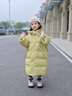 沫芽?jì)和虚L(cháng)款羽絨服2024秋冬新款男女童中大童過(guò)膝長(cháng)款連帽外套潮 黑色 110cm 曬單實(shí)拍圖