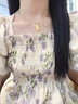 中國(guó)黃金（CHINA GOLD）黃金吊墜丘比特之羽毛掛墜硬金首飾鎖七夕情人節(jié)禮物送女朋友老婆 羽毛吊墜【贈(zèng)925鏈】約1g 曬單實(shí)拍圖