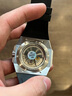 瑞夫泰格（reef  tiger） 男士鏤空全自動(dòng)機械表霸氣男表個(gè)性大表盤(pán)潛水夜光腕表RGA6922 白殼黑【膠帶款】 曬單實(shí)拍圖