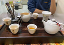 陶致  羊脂玉茶壺2025新款陶瓷壺玉瓷素?zé)龓н^濾石瓢壺功夫茶具泡茶壺 【羊脂玉（描金純白）知秋壺】 曬單實(shí)拍圖