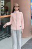 貓人（MiiOW）潮牌加絨衛(wèi)衣抓絨衣女男搖粒絨外套上衣服秋冬加厚珊瑚絨保暖開衫 ZZ23598水晶粉-女 立領(lǐng) M 曬單實(shí)拍圖