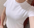 別語(yǔ) 白色t恤女短袖半高領(lǐng)春夏季新款內搭緊身打底衫半袖修身上衣 白色 L (96-108斤) 曬單實(shí)拍圖