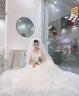 紅妝飾佳 抹胸婚紗禮服2025新款新娘簡約森系公主風拖尾主婚紗齊地出門紗 淺香檳平地款 L 曬單實拍圖
