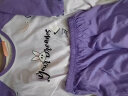 秋鹿睡衣女士春夏纯棉圆领拼接印花短袖七分袖家居服套装 紫色 M  晒单实拍图