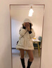 艾柔丹羽絨服女冬季新款女裝韓版時尚中長款百搭顯瘦小個子加厚女士外套 黑色 M(建議110-130斤) 曬單實拍圖