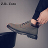 Z.R.Zoro品牌2025秋冬新款馬丁靴男英倫風(fēng)中幫皮鞋男士休閑男款時(shí)尚短靴男 墨綠色 42 曬單實(shí)拍圖