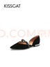 接吻貓KISSCAT奧賽瑪麗珍春夏新款通勤法式平底鉆條涼鞋氣質(zhì)尖頭單鞋女 黑色 羊絨面皮革 35 曬單實(shí)拍圖