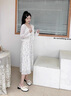 舒芳蝶（shufangdie）碎花吊帶連衣裙女裝夏季法式小個(gè)子長(zhǎng)裙海邊度假開(kāi)衫套裝裙子夏天 白色 開(kāi)衫+紫色裙 M 曬單實(shí)拍圖