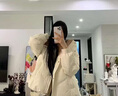 艾柔丹冬季新款短款羽絨服女裝保暖加厚甜美可愛白鴨絨高端洋氣女士外套 奶白色(靚女款) L/130-150斤 曬單實(shí)拍圖
