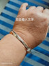 中國黃金（CHINA GOLD）光面素圈銀手鐲足銀鐲子開口實心紀(jì)念七夕情人節(jié)禮物送女朋友老婆 光面福字手鐲【20g±1g】 曬單實拍圖