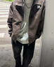 HNBKNL美式潮牌外套男款春秋季大碼寬松翻領(lǐng)棒球服MA1飛行員PU皮衣夾克 2377灰色 （NE01） XL （推薦體重130-150斤） 曬單實(shí)拍圖
