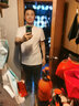 恒源祥短袖T恤男士休閑V領(lǐng)純色夏季薄款含桑蠶絲透氣潮流體恤衫 漂白  曬單實拍圖