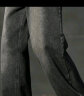 Foss Phil复古烟灰色牛仔裤男士夏季薄款美式高街直筒阔腿运动休闲长裤子 SS-505黑灰 XL【推荐145-160斤】 晒单实拍图