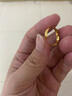 老廟黃金戒指泥鰍背婚戒足金光面開(kāi)口推拉素圈古法對戒禮物送女友老婆 活口光面約：2.5g 曬單實(shí)拍圖