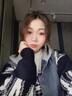 AEMAPE短外套女2025春秋季新款牛仔拼接毛衣開衫寬松設(shè)計感外套 藏藍(lán)色 M _（建議115-130斤） 曬單實拍圖
