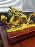 傾尚玉磁（QONSONYCI）祥龍獻(xiàn)瑞銅龍擺件工藝品生肖金屬龍招財客廳辦公室桌裝飾開業(yè)禮品 龍行天下黃銅小號+實木底座中號 曬單實拍圖