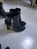 富貴鳥(niǎo)短靴女粗跟媽媽靴秋冬季高跟鞋時(shí)裝靴顯瘦牛皮馬丁靴時(shí)尚加絨女靴 黑色FN0224/0330-1絨里 38 曬單實(shí)拍圖