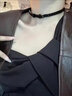 芯奢日常百搭黑色皮帶扣choker項圈女士小眾高級感辣妹頸鏈皮質(zhì)女禮物 項圈 曬單實(shí)拍圖
