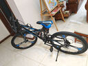 鳳凰（Phoenix） 軟尾山地自行車(chē)學(xué)生成人男女山地車(chē)碟剎變速雙減震越野速降單車(chē) 黑藍三刀24速26寸（可備注24寸） 曬單實(shí)拍圖