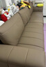 慕思（de RUCCI）沙發(fā)客廳 直排慕思沙發(fā)品牌艾慕皮藝家具鋼琴鍵豆腐塊真皮沙發(fā)161 駝色 多人位 3.04m 曬單實(shí)拍圖