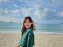 桑羅真絲睡衣女斜紋綢不易皺睡衣輕復古可外穿家居服 綠底小貓印花/短款 S 曬單實(shí)拍圖