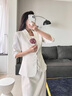 J-ME夏季小西裝女主持人連衣正裝裙職業(yè)套裝西服外套美容珠寶店工作服 白色連衣 L 曬單實(shí)拍圖