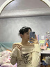 燦圖甜美辣妹風(fēng)針織長(cháng)袖t恤女秋季修身顯瘦一字肩打底體恤露肩上衣ins 杏色 M 曬單實(shí)拍圖