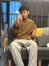 晗鯊褲子男秋季美式垂感彎刀褲冬季加絨休閑褲直筒闊腿運動衛(wèi)褲長褲 淺灰色常規(guī) XL（120-140斤） 曬單實拍圖